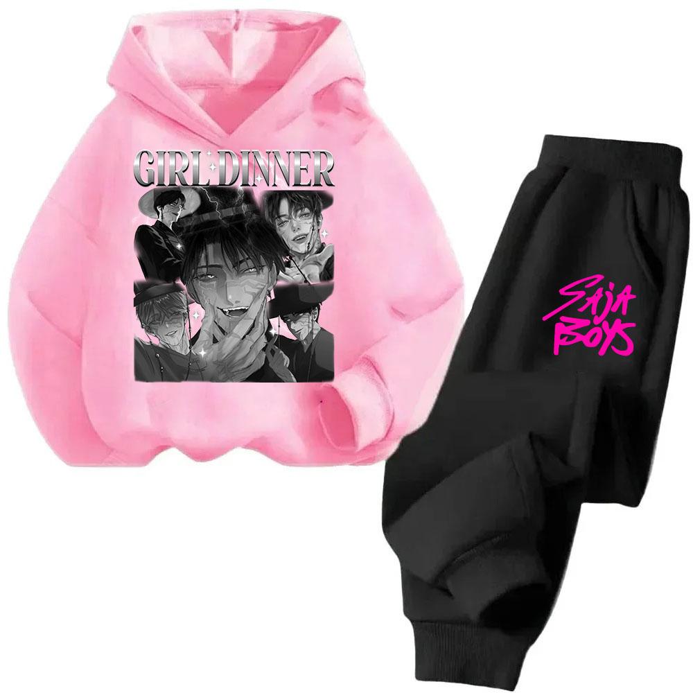 Mode Cartoon Bedruckter Kinderanzug Lässige Bequeme Sweatshirt-Bekleidungssets Mädchen