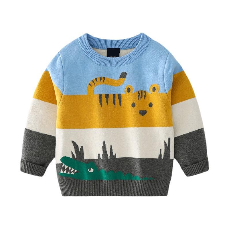 Boys Casual Sweater Autumn Children's Cartoon Jacquard Sweater