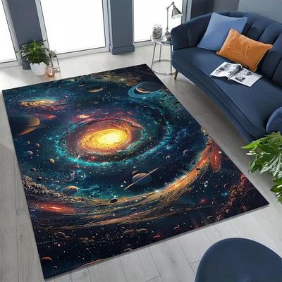 Alfombra de Galaxia Cielo Estrellado Universo 2D Alfombra Estampada de Galaxia Adecuada para Sala de Estar Dormitorio y Habitación Infantil Como Alfombra Antideslizante