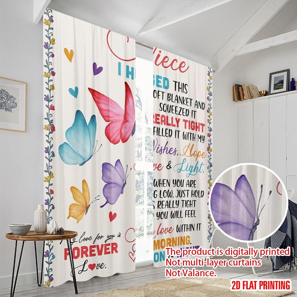 2 st, 2D tryck Kreativa gardiner Fjärilskramar Polyestervävd (utan spö) Dekorationer Inuti för Sovrum & Vardagsrum