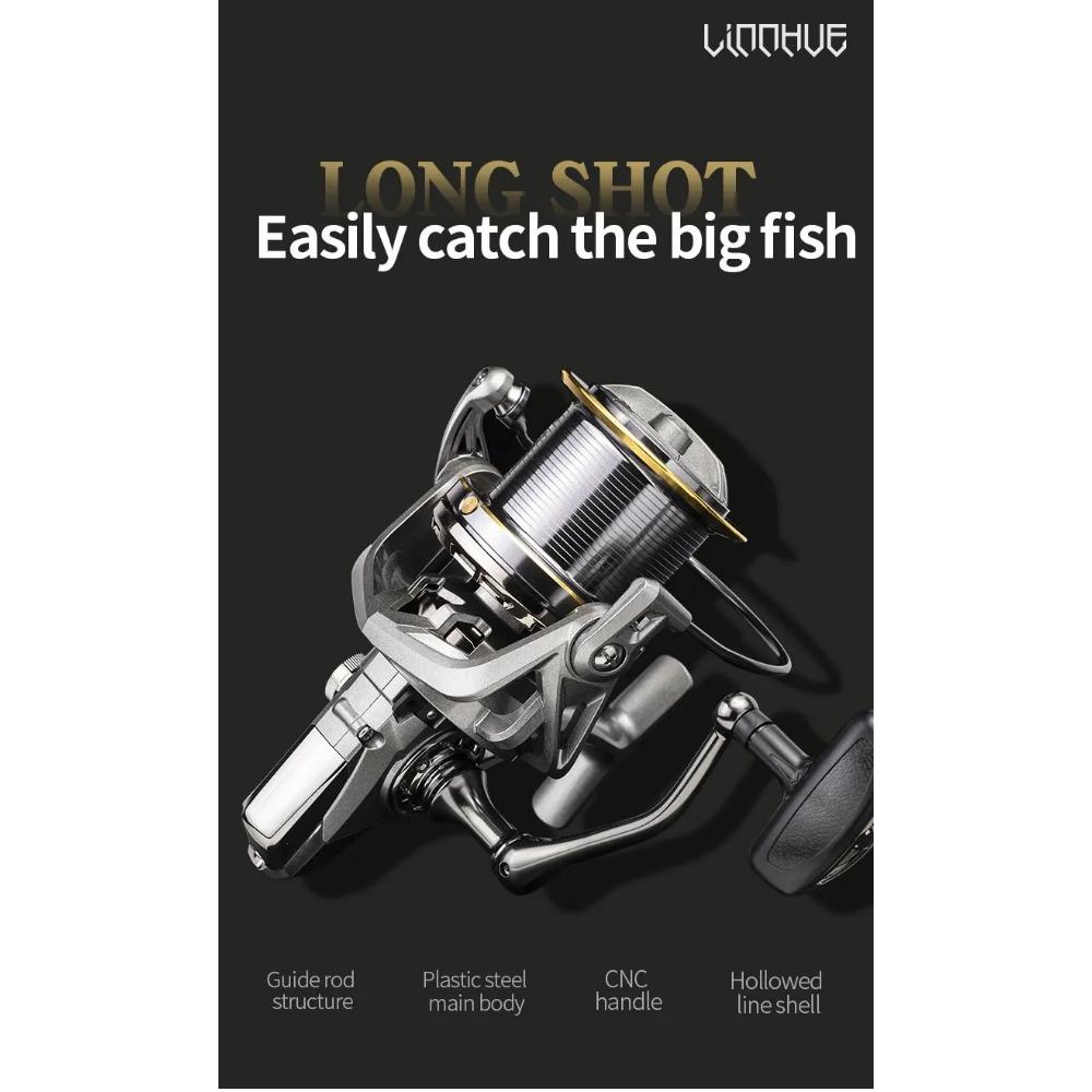 Big Spinning Fishing Reel 8000-14000 9000 10000 12000 Max Drag 20KG Sea Reel  Free Line Saltwater Freshwater Fish Pesca