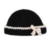 Handmade Flower Weave Cap Korean Style Bowknot Beanies Hat  Autumn/winter