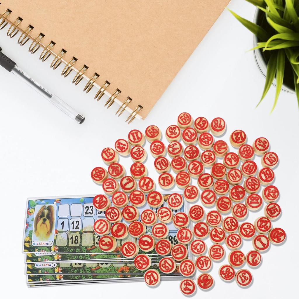 VICASKY Russian Lotto Game Set - Wooden Bingo for Adults and Family, Vintage Soviet Style Tombola Game, Portable Ideal Travel, Gatherings, Logical