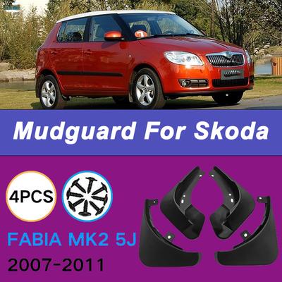 Para Skoda Fabia MK2 5J 2007-2011 2008 Guardabarros de Neumático para Automóvil Impermeable Evita Salpicaduras de Barro Guardabarros de Coche 4 uds Accesorios