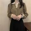 Women's Versatile Slim-Fit Lapel Long Sleeve Polo Shirt for Spring & Autumn
