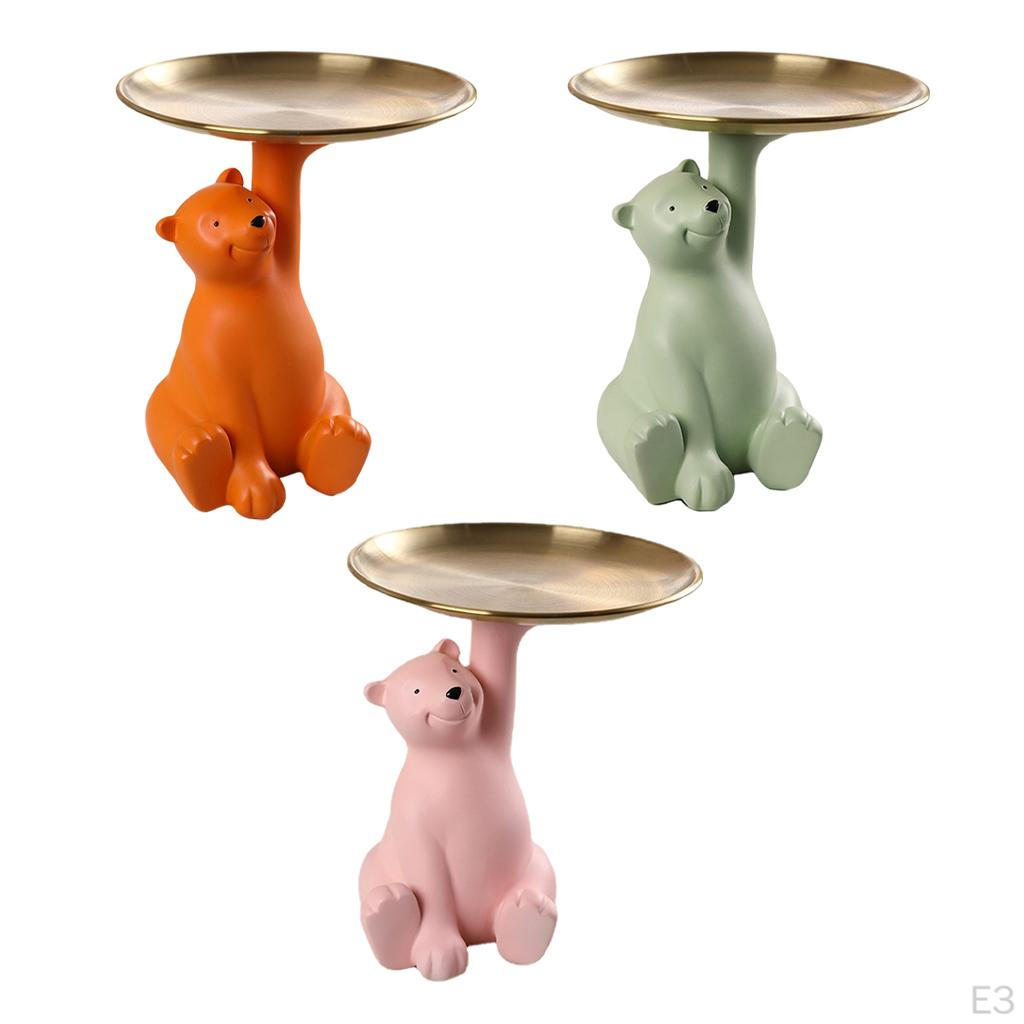 Bärenfigur Schmuckablage Dekorative Statue Skulpturen Ornament Tierskulptur Zuhause Tisch