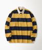 Beulonseun Classic Fit Striped Jersey Rugby Shirt Yellow/Navy