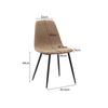 Minimalist Dining Chairs Made of Fabric & Metal - Dark Khaki Set of 2