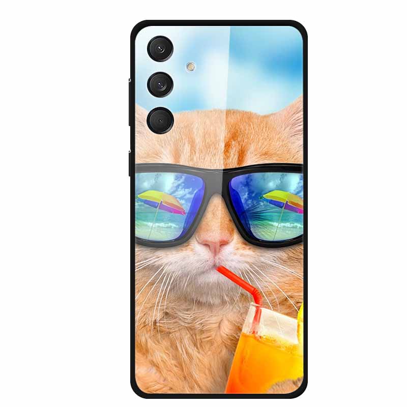 Tempered Glass Phone Cases for Samsung A16 Cases Space Print Hard Back Covers for Samsung Galaxy A16 4G 5G Shells Coque A16 2024