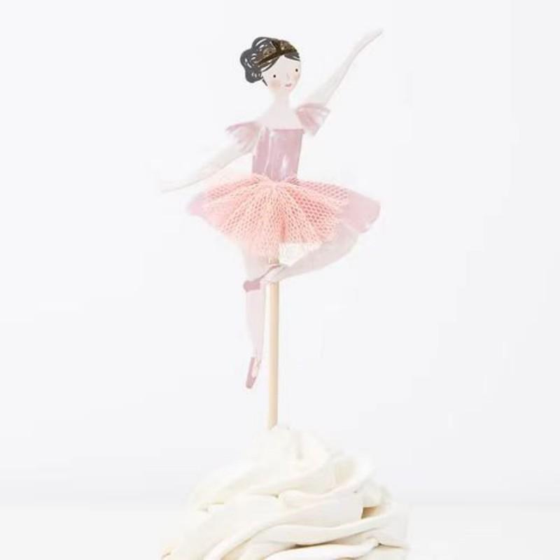 12PCS Ballet Dancer Cake Topper Girls Birthday Cake Decoration Ballet Theme Party Decoration Wedding Baby Shower Cake Decor