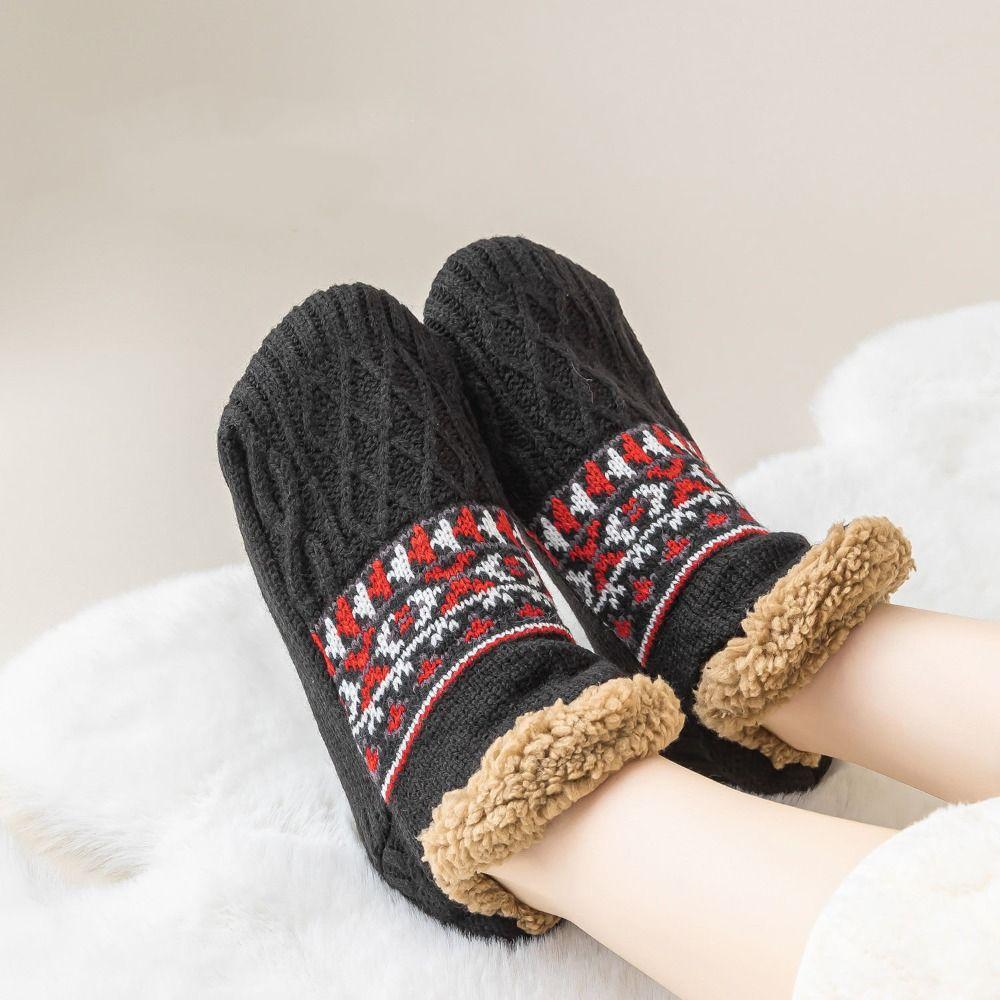 

Non-slip Unisex Sleeping Socks Plush Thicken Warm Socks Simple Coral Fleece Socks Winter EU39-42 серый
