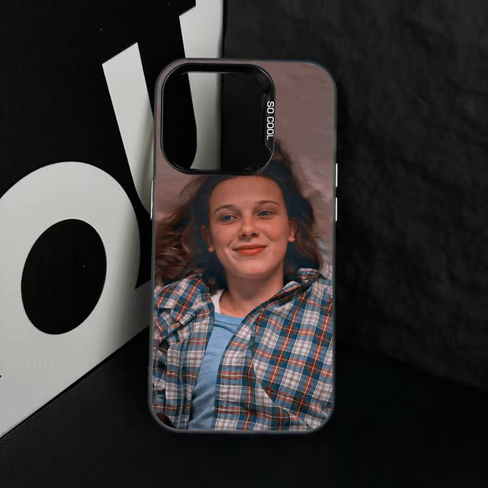 M-Millie B-Brown Actor Phone Case For iPhone 17,16,15,14,13,12,11 Plus,Pro Max,XS,Colored Silver Plated Inside Cover