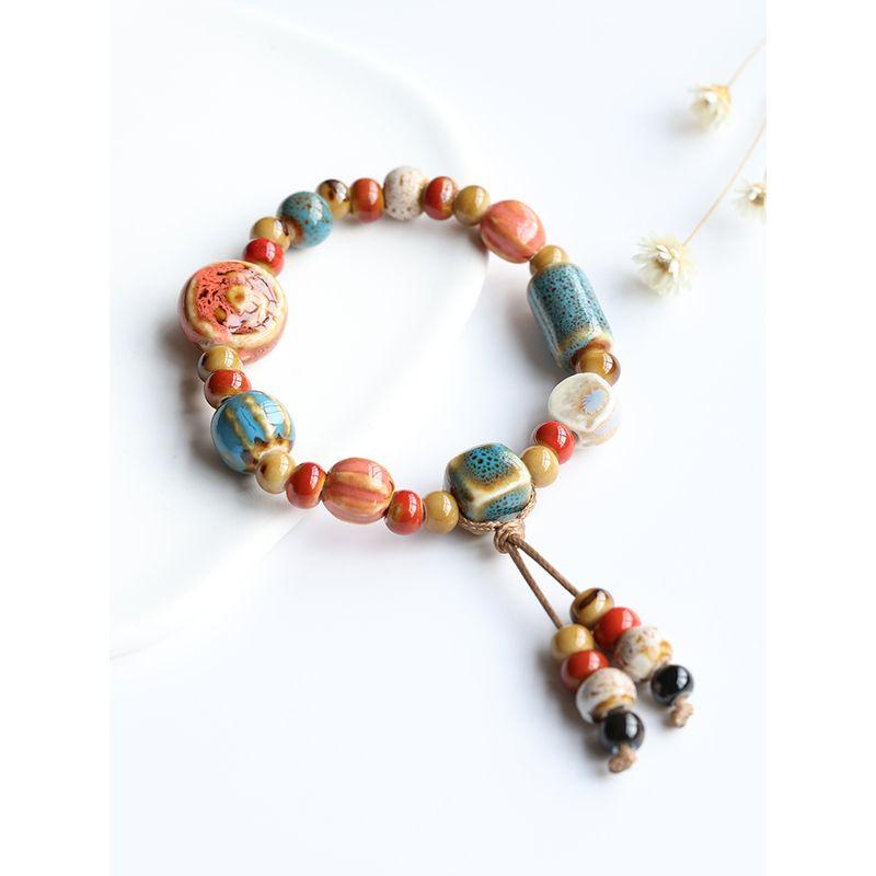 Retro Ceramic Tassel Bracelet Jingdezhen Beaded