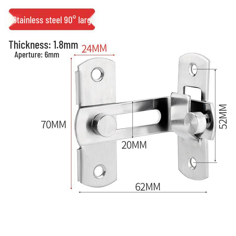 Right-Angle Push-Pull Door Latch Bolt for Sliding and House Doors.