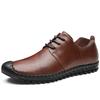 Fashion Italian Casual Men's Soft Genuine Leather Shoes Fashionable Minimalist Style Office Driving Outdoor Leisure Business Brown