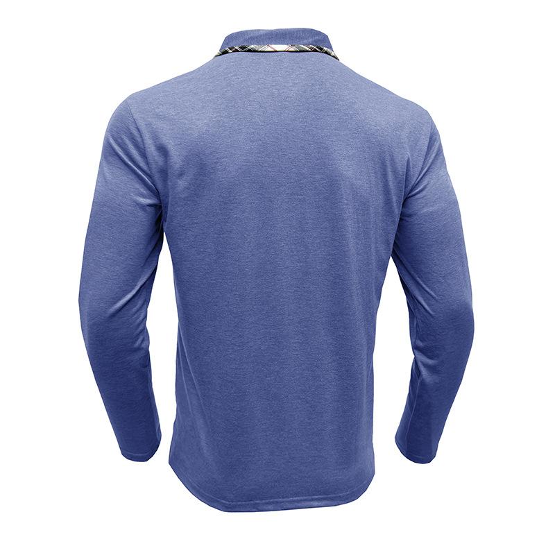 Men's Long-sleeved Lapel T-shirt Fashion Men's POLO Shirt Autumn and Winter Bottoming Shirt Tops