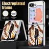 Mountain Landscape Case For Samsung Z Flip 8 7 6 5 Hybrid 3in1 Leather Skin Plating Frame Hard Folding Phone Cover For Galaxy Z Flip8 Flip7 Flip6