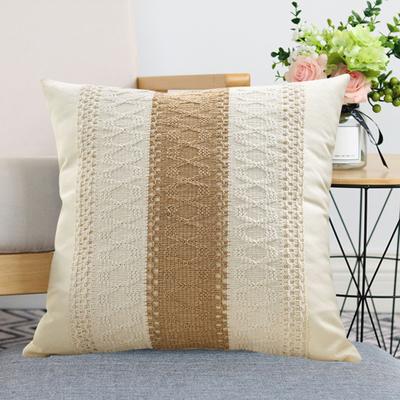 2 Pcs Throw Pillowcase Bohemian Style Color Matching Square Shape Bedroom Living Room Sofa Decoration Pillowcase Pillow Cover