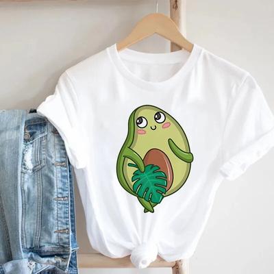 Fashion Fun Retro Top Women Summer Avocado Graphic T Shirts 90s Girl Harajuku White Short Sleeve Tee Shirt Femme  3XL