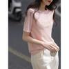 Demana Little Rose Pearl Letter Jacquard T-Shirt