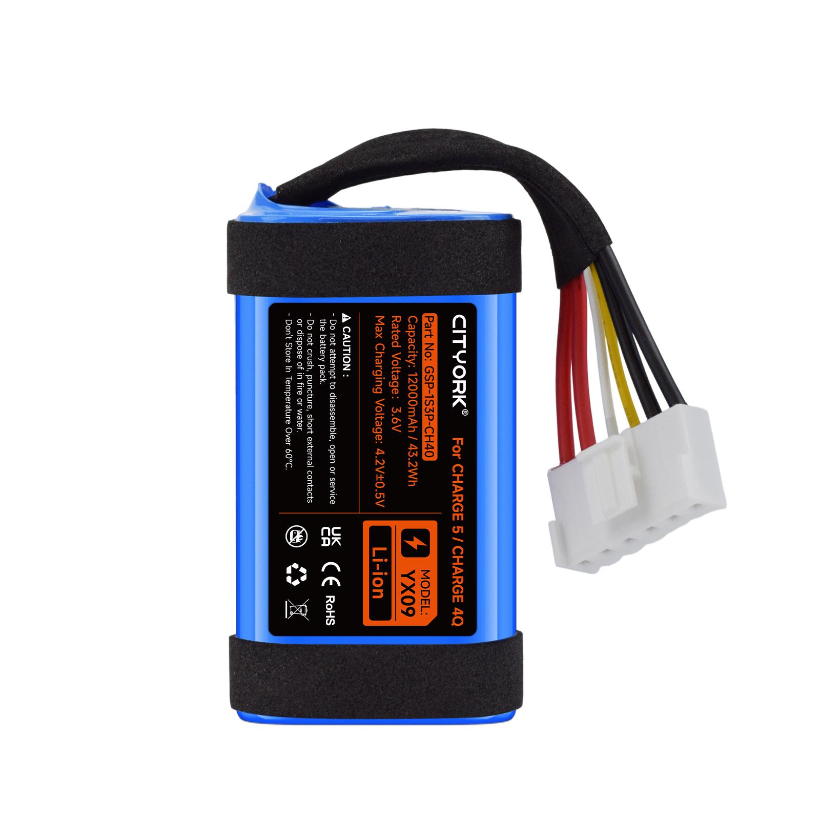 12000mAh Battery For JBL Charge 5 / Charge 4Q version Loudspeaker Battery Wireless Bluetooth Speaker GSP-1S3P-CH40 Bateria 1 PC Battery