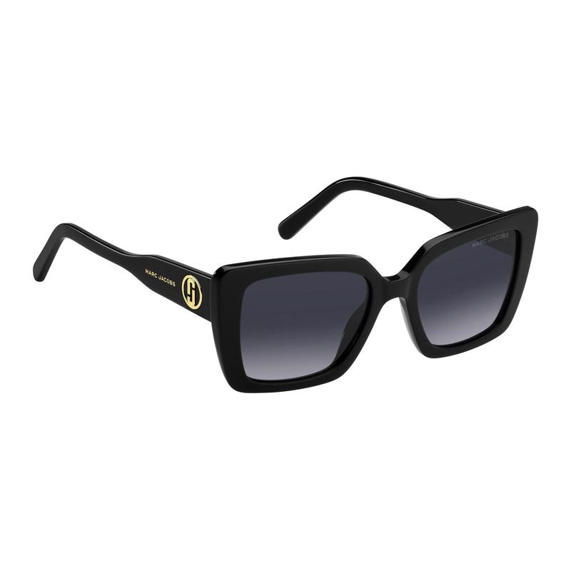 Marc Jacobs Logo Design Plastic Irregular Sunglasses Women Black MARC733S8079O