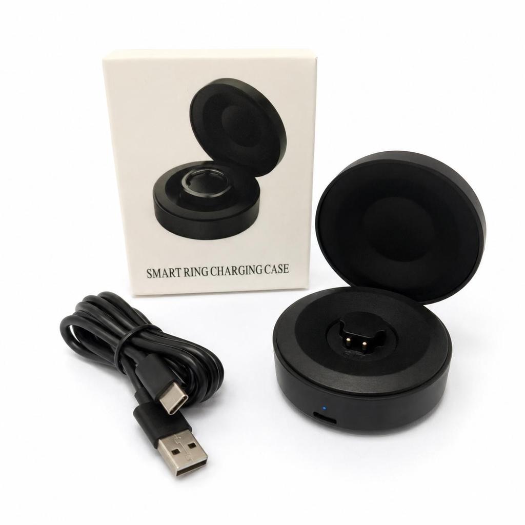 Custodia di Ricarica Portatile da Viaggio per RingConn Smart Ring GEN 1/2/2 Air, Base di Ricarica Wireless con Porta Type-C, Compatibile con Taglie 6-14# (5V)