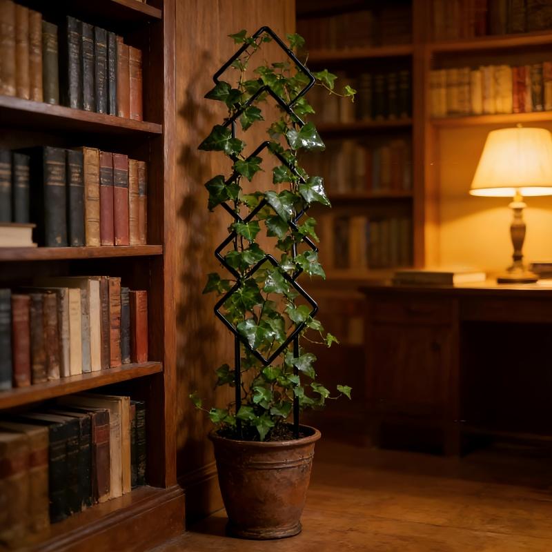 1pc Modern Diamond-Shaped Plant Stand Indoor Climbing Plants Supports Iron Stand For Ironwood Ivy Roses Gardening Accessories