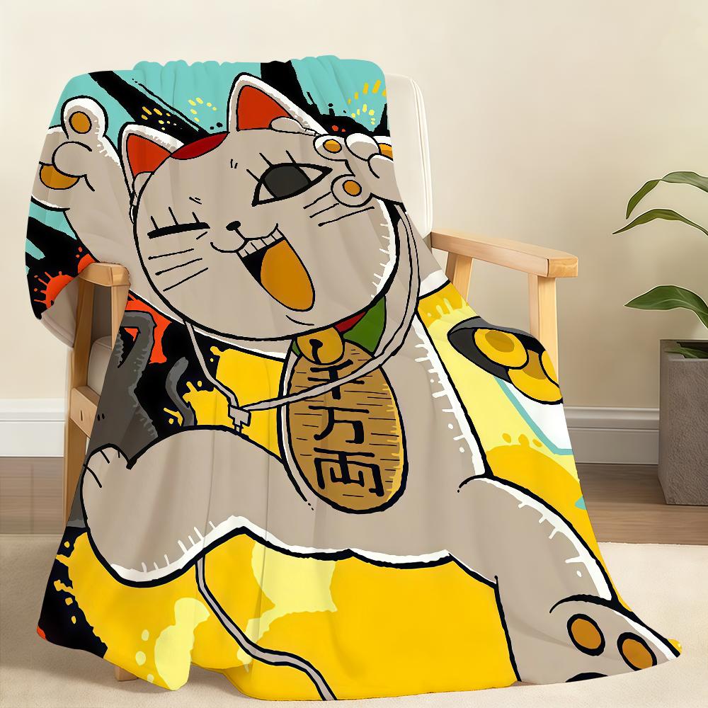 Manga anime T Turbo Oma kat Deken Zachte Plaid voor Huis Slaapkamer Bed Bank Picknick Reizen Kantoor Rust Dekendeksel Cadeau