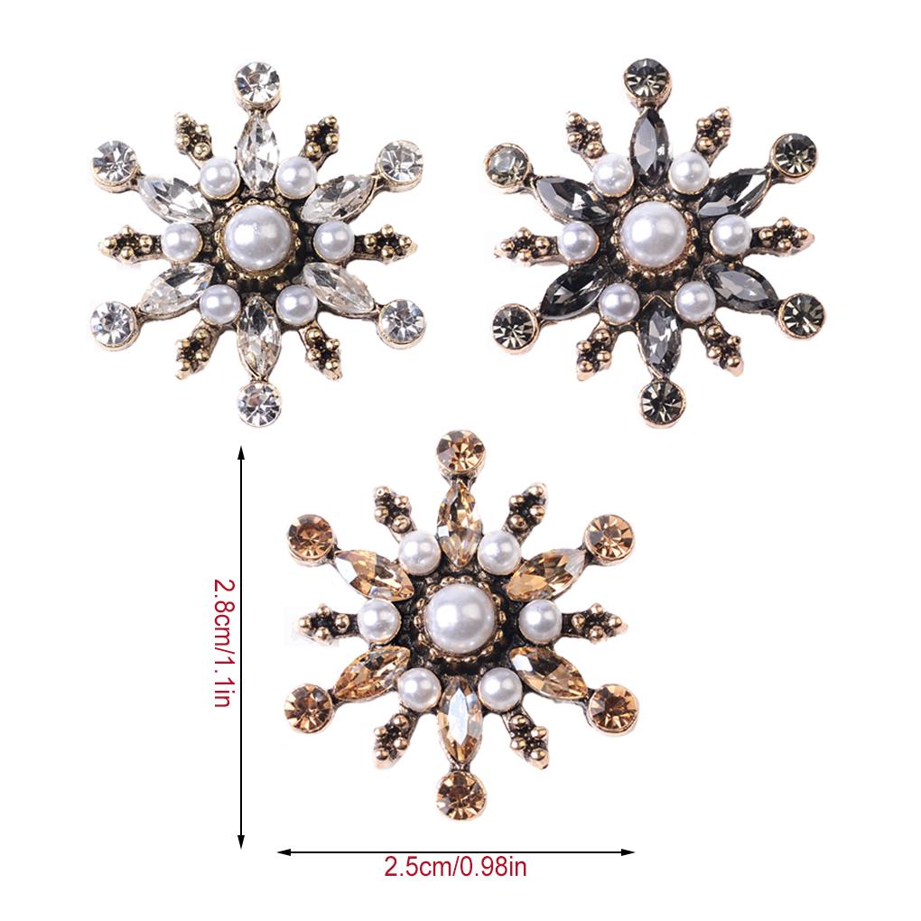 Pearl Rhinestone Buttons Metal Shoe Clip Jewelry Decoration DIY Making Finding Art Accessories for Woman Girls