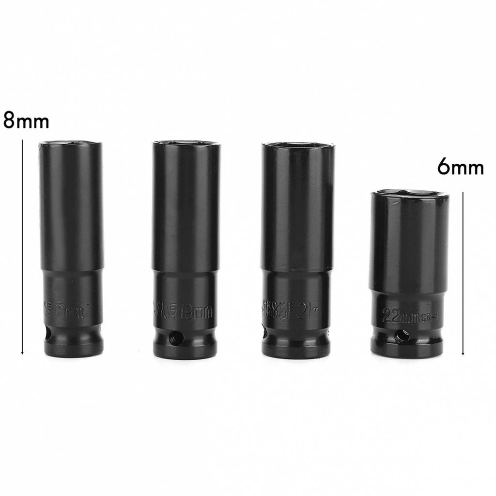 4Pcs 17-22mm Electric Impact-Wrench Hex-Socket Head Kit Hardness And Durability