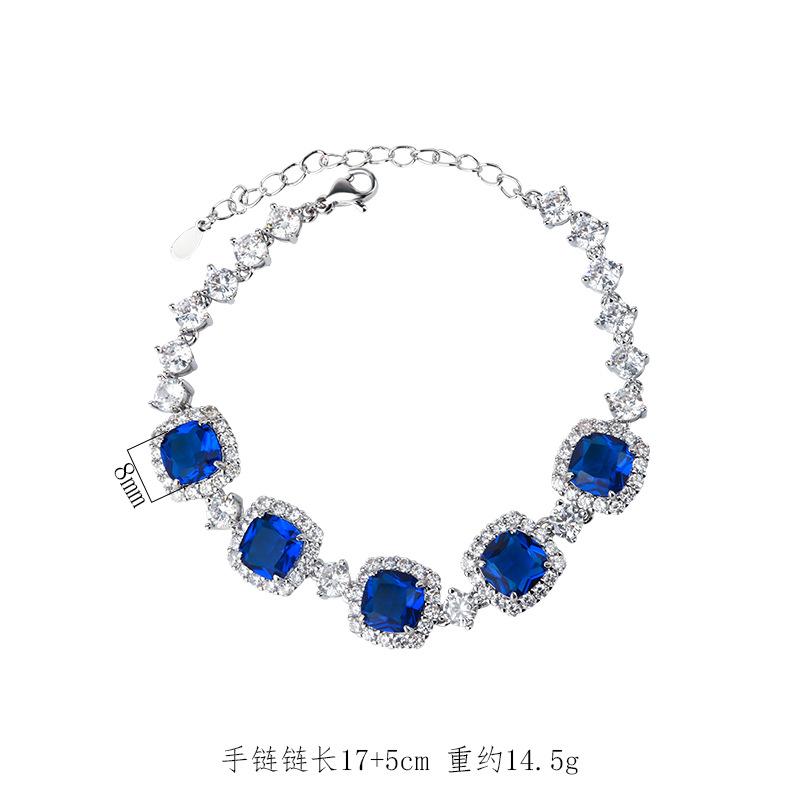Jewelry Retro Simulation Color Treasure Light Luxury Full Diamond Bracelet Bracelet Jewelry Heroine Stone 8 * 8
