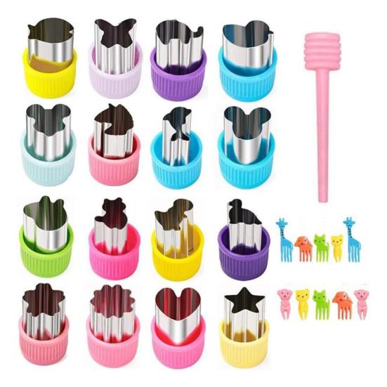 DYS Sada nerezových vykrajovátek na sušenky, Mini vykrajovátka na ovoce, Opakovaně použitelné DIY pekařské kuchyňské náčiní, na ovoce, zeleninu, pečivo