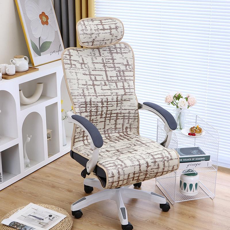 

Літній Універсальний Чохол на Офісне Комп ютерне Крісло з Крижаного Шовку Ергономічна Спинка Підголівник Перехідне Сидіння Тканинний Чохол One size