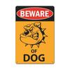Hisun Tin Sign Vintage Assorted Beware Of Dog Cartoon Bulldog Wolf Tin Sign Set Retro Funny Angry Pet Warning Metal Wall Art Rustic Security