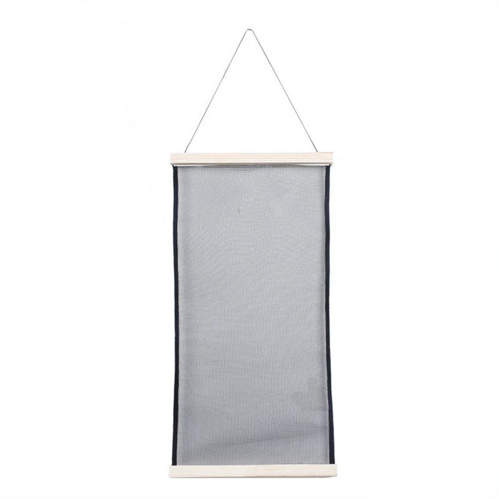 

Wood Frame Jewelry Hanging Storage Rack Mesh Grid Large Capacity Mesh Display Rack Save Space Wall Jewelry Organizer Living Room