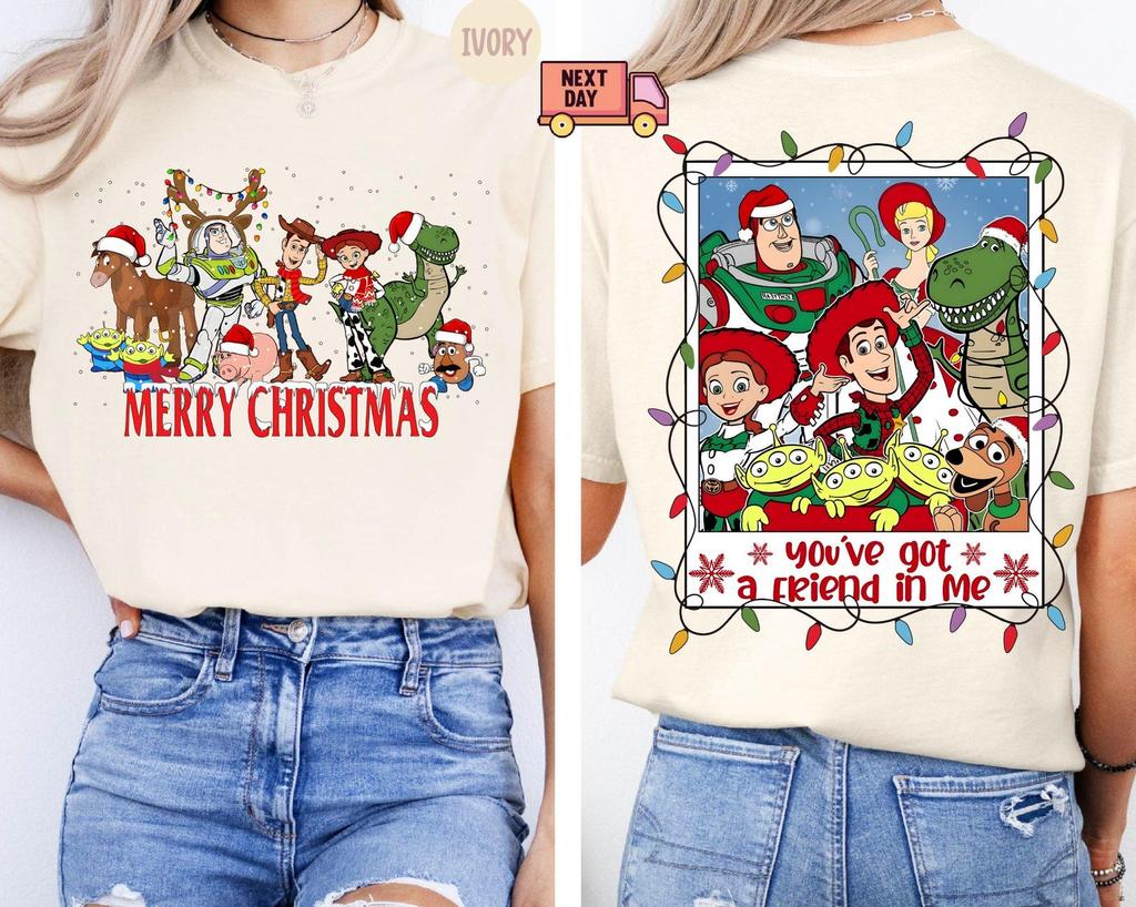 Merry Christmas Toy Story Shirt, Disneyland X-mas Shirt, You've Got A Friend In Me Christmas Tee, Xmas Toy Story Friends Disney Trip Shirt