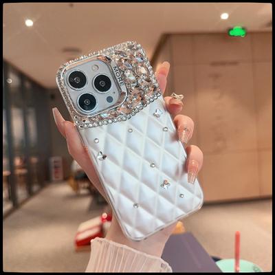 Neue Luxus-Diamant-Rhombus-stoßfeste Silikon-Telefonhülle für iPhone 15 14 13 12 11 Pro Max X XR 8 7 Plus Schutzhülle