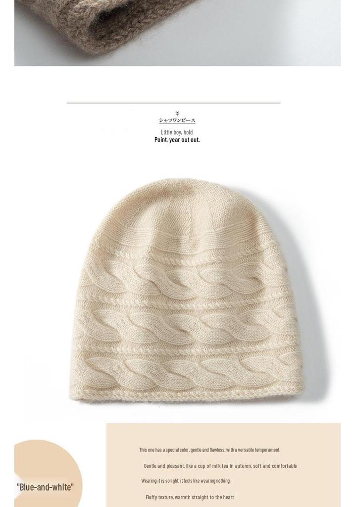 Women's 100% Cashmere Hat - Soft, Warm, Stylish, Versatile, Autumn/Winter Headwear.