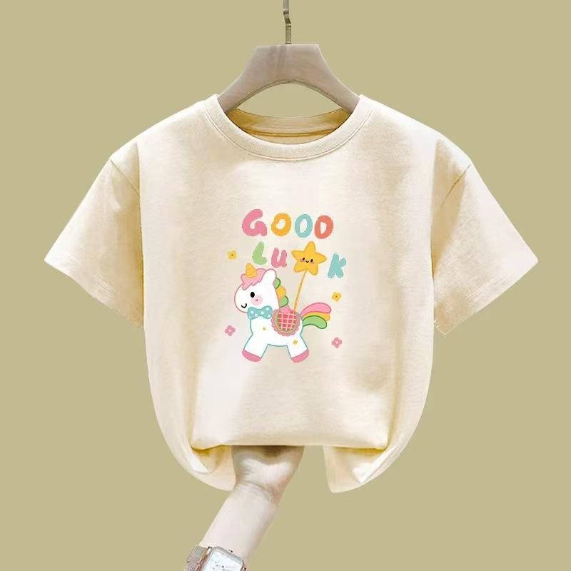 Girls Pink Cotton Short Sleeve T Shirt Cute Sweet Stylish Fashion Top