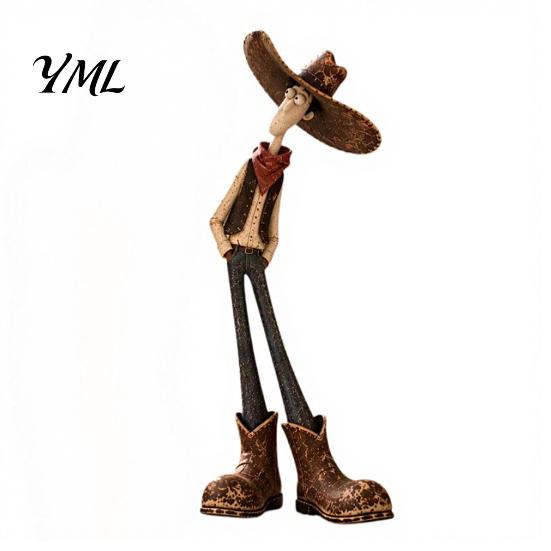 Handgefertigte Pferdeskulptur 1/2 Stück West-Cowboy-Figur, Cartoon-Harzstatue, Dekorative Figur als Schreibtischdekoration für Zuhause und Büro