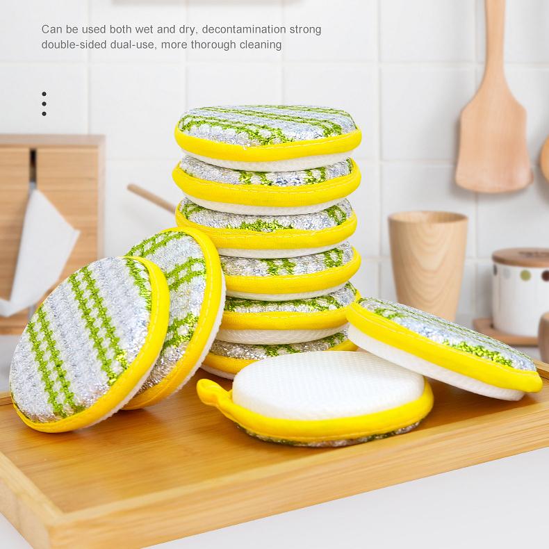 5Pcs Double Sides Cleaning Sponge Pan Pot Dish Clean Sponge Household Cleaning Tools Dishwashing Brushes 5 PCS