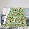 Guinea Pig Flannel Blanket Lovely Cartoon Animal Red Strawberry Blankets for Couch Bed Sofa Pet Hamster Floral Throw Blanket