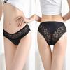 Damen-Höschen, durchsichtig, aushöhlen, Spitze, nahtlos, einfarbig, mittlere Taille, weich, atmungsaktiv, antiseptisch, elastisch, Damen-Unterhose