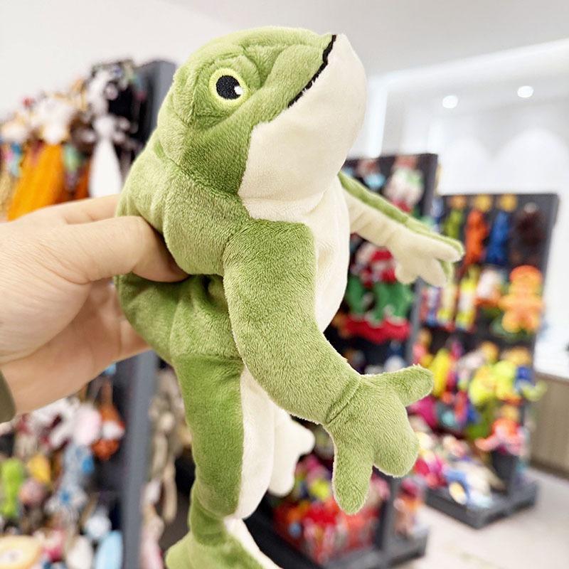 Kawaii Little Frog Voice Plush Toy Cartoon Cute Simulation Green Frog Plush Toy Sofa Pillow Ornament Holiday Gift