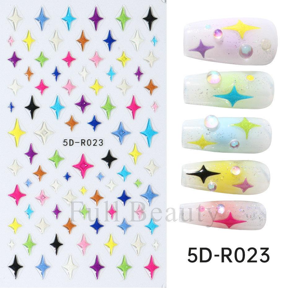 Nail Art Stickers Romantic Valentine's Day Mini Colorful Heart Embossed Three-dimensional Adhesive Nail Stickers