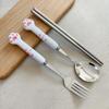 Cartoon Cat Claw Spoon Fork Set - Portable Cutlery for Children, Kawaii Camping Kitchen Accessories