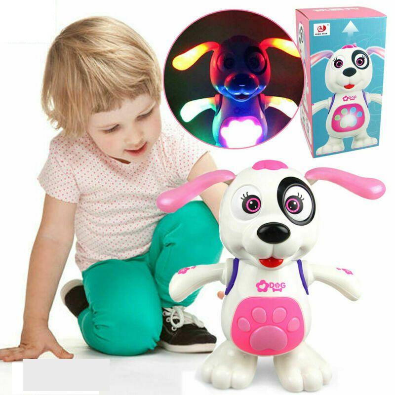 Чарівний рожевий світло-музичний танцюючий собачка-іграшка для дівчаток від одного до дев'яти років