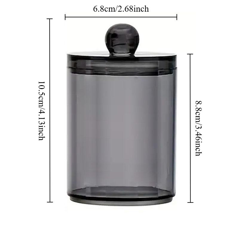 

Round Plastic Cotton Swab Holder with Lid Dustproof Makeup Pads Organizer Dental Floss Box Toothpick Storage Container чорний