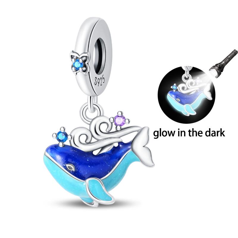 Copper Glow-In-The-Dark Firefly Butterfly Deer Charms Beads Pendants Fit Qikaola Original Bracelets Diy Birthday Jewelry